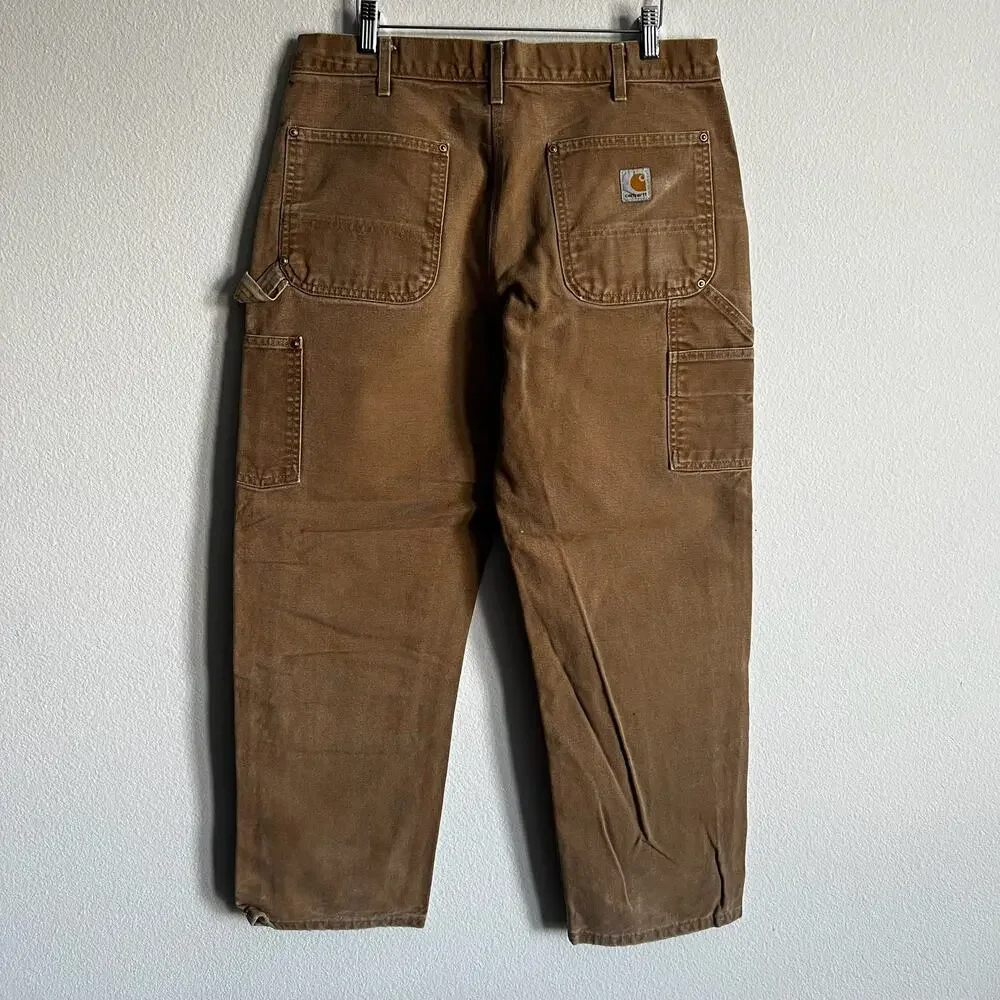 Carhartt B01 BRN brown double knee work wear carpenter pants